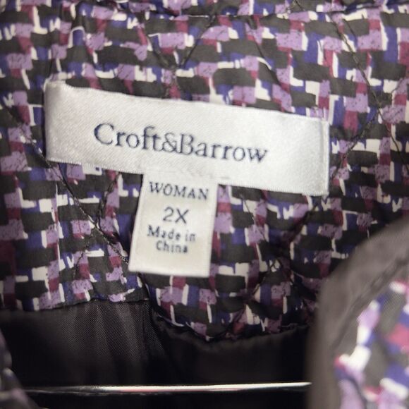 Croft & Barrow Puffer Vest Women 1X Purple Slimming - Picture 3 of 11